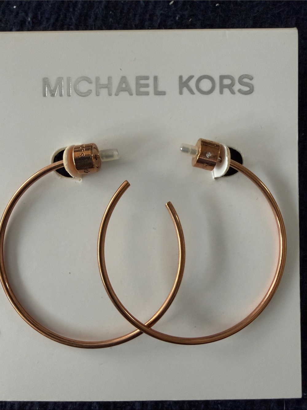 Michael Kors Thin Rose-Gold Hoop Earrings